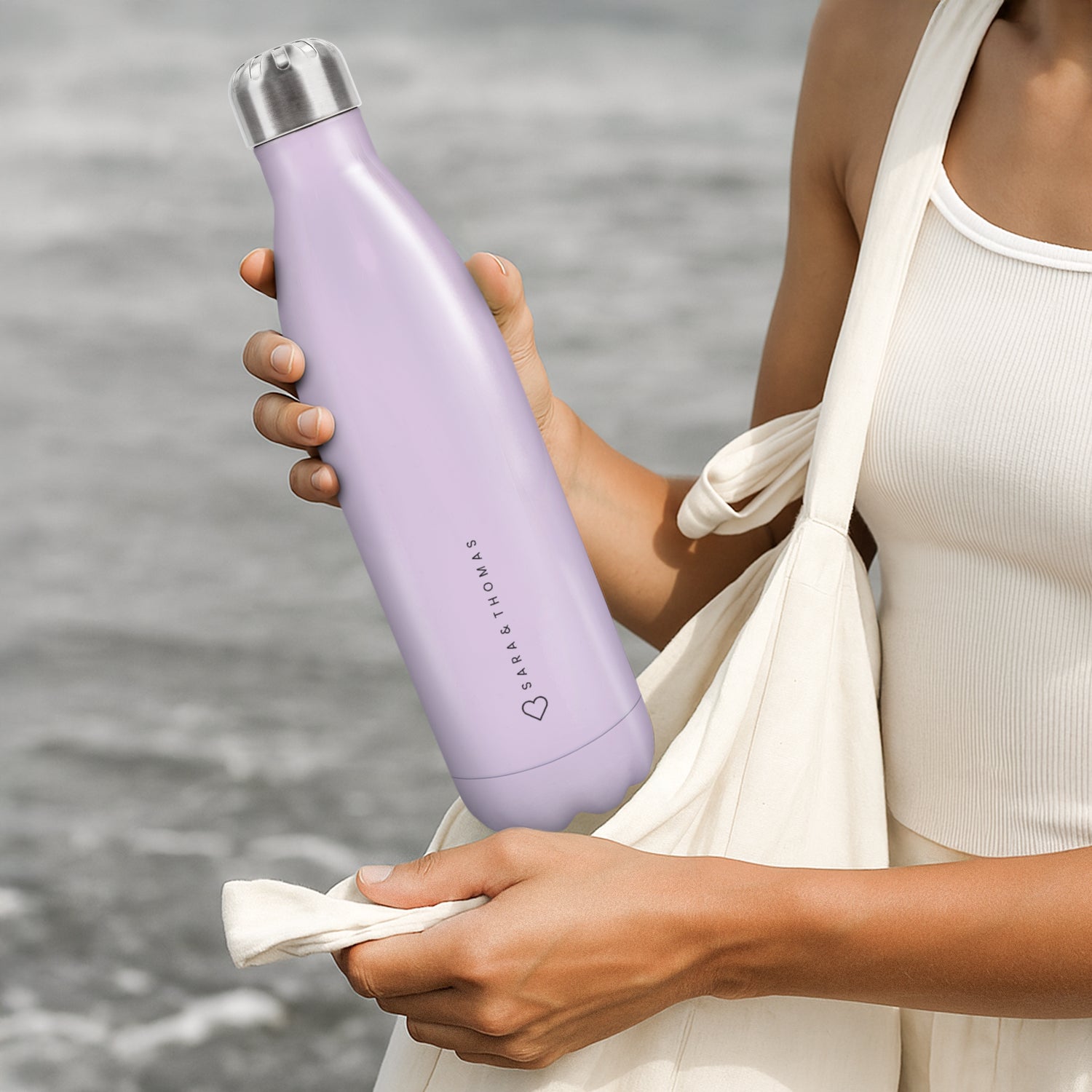 Thermosfles met naam bedrukken - 750 ml - Paars