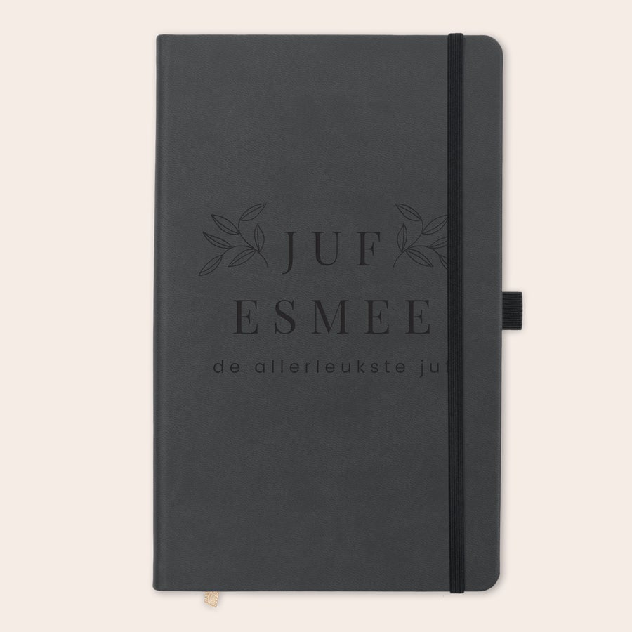 Juf / Meester notitieboekje graveren - Zwart Juf / Meester notitieboekje graveren - Zwart