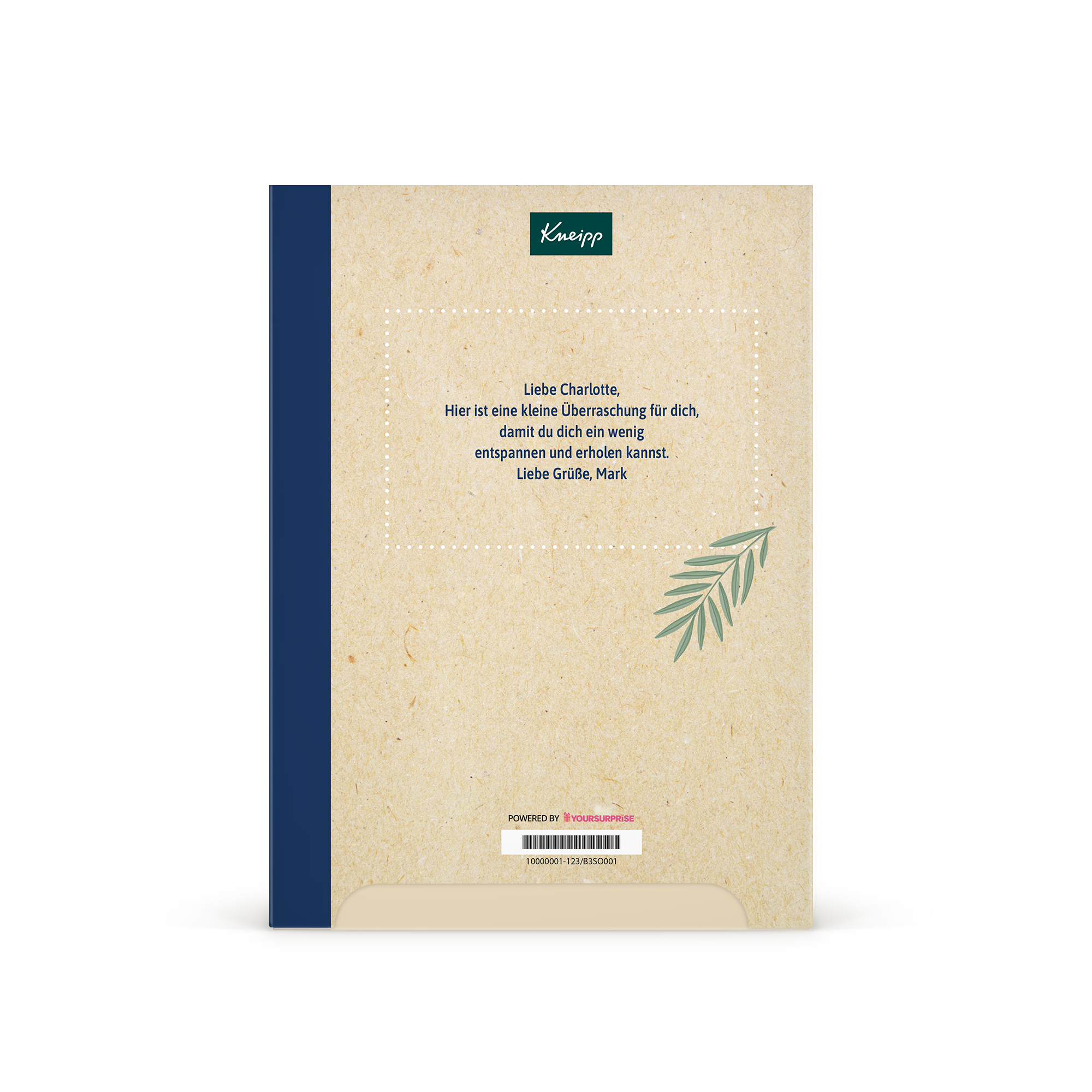 Personalisiertes Kneipp Geschenkset Me-Time mit eigener Botschaft auf der Verpackung für eine besondere Überraschung.