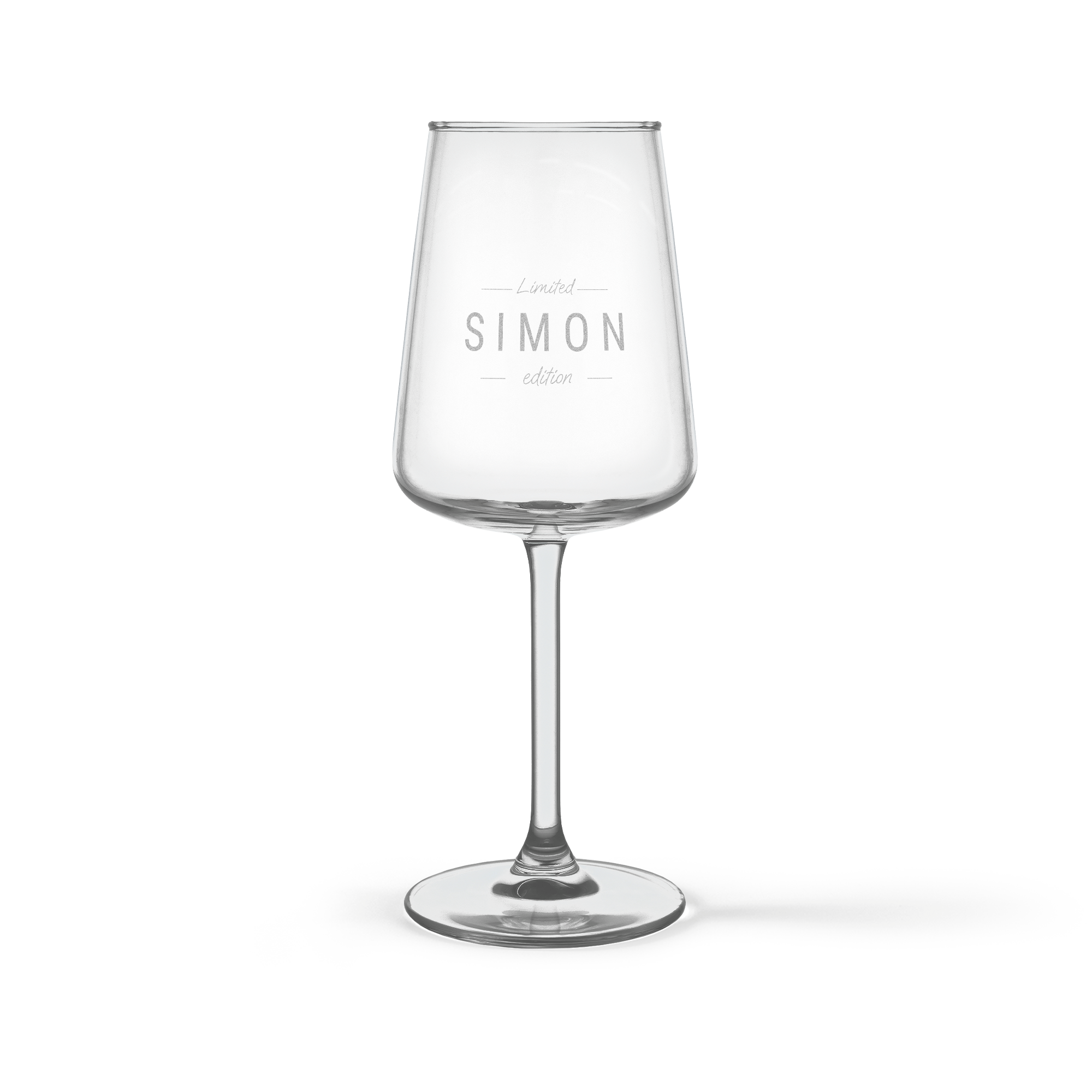 Hvidvinsglas med Gravering