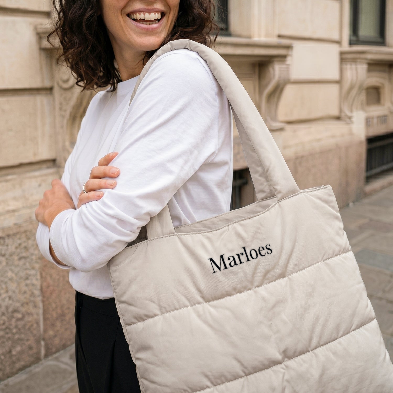 Puffer tas – Beige