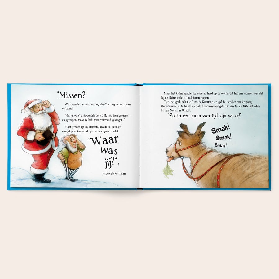 Gepersonaliseerd kerstboek "De kerstman komt" Hardcover Boek met naam en foto - De kerstman komt met jouw personalisatie.