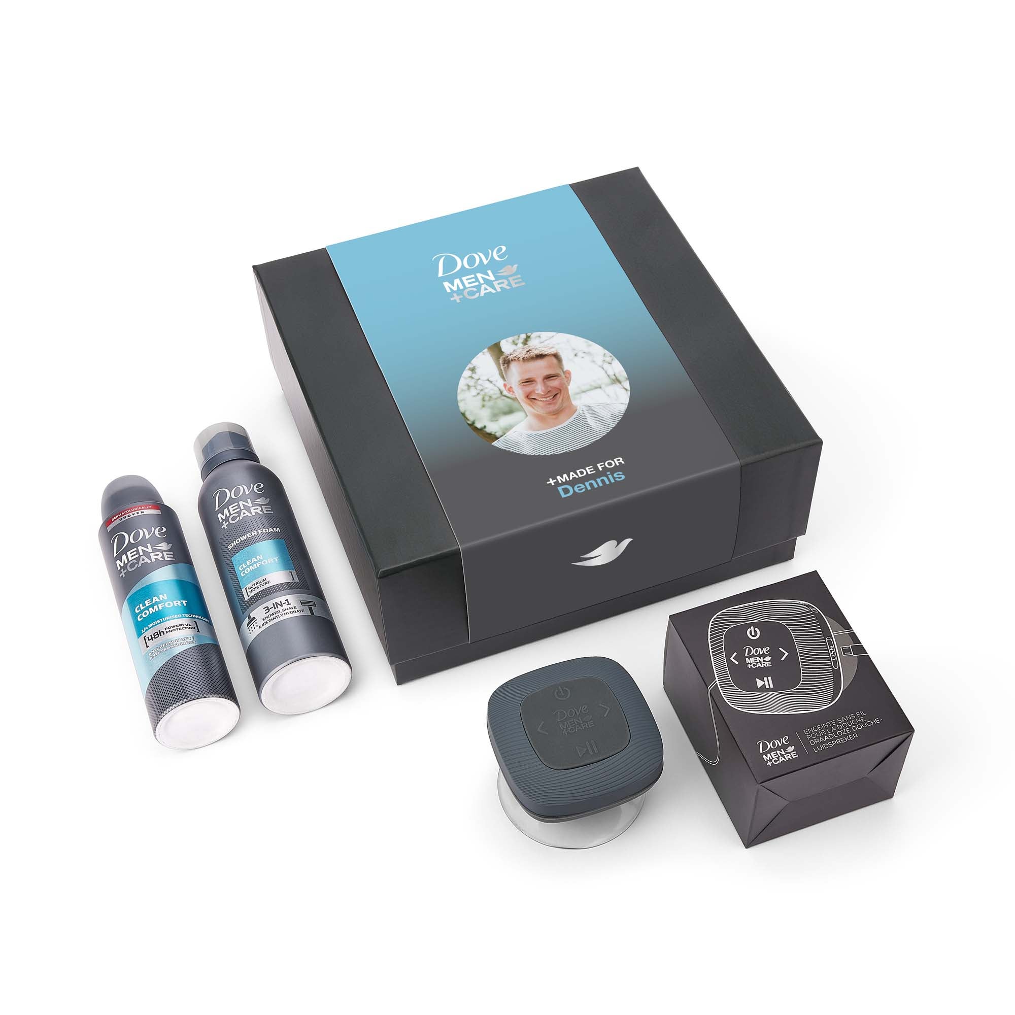 Dove Men+Care - Gepersonaliseerde geschenkset - Met showerspeaker
