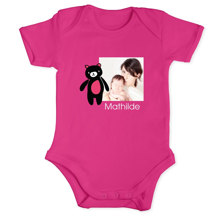 Body bébé - Manches courtes - Fuchsia -  62/68