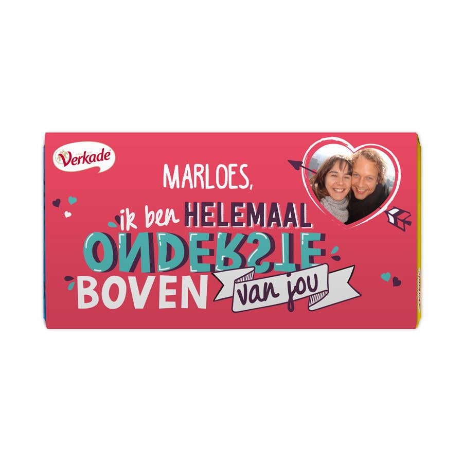 Verkade chocoladereep - Ondersteboven Verkade chocoladereep - Ondersteboven