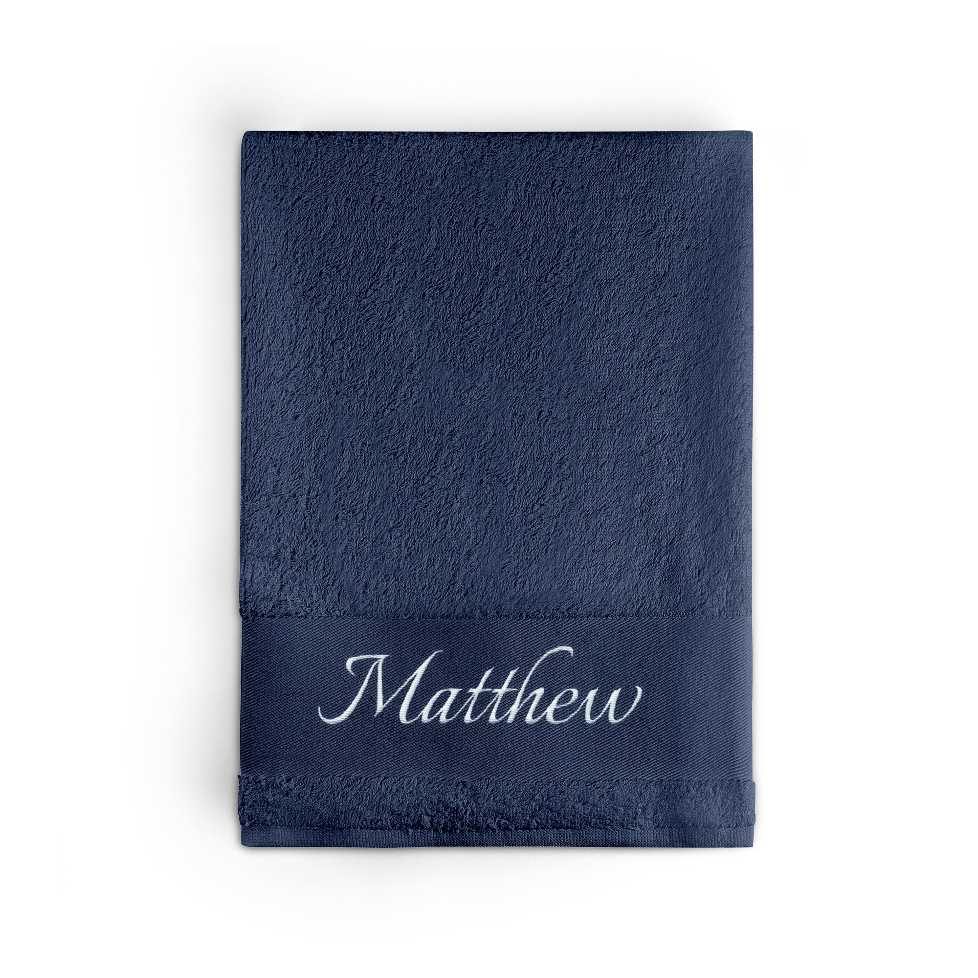 Personalised towel - Embroidered - Navy - 50 x 100 cm