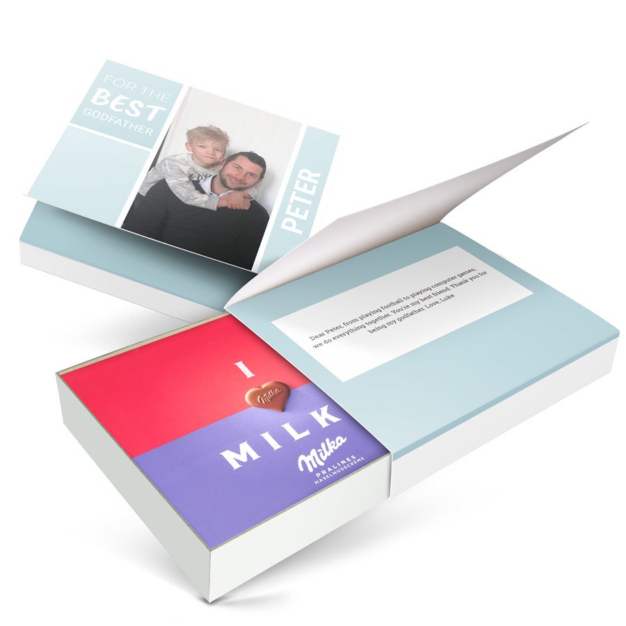 Personalised Milka Chocolate Gift Box - Godfather Personalised Milka Chocolate Gift Box - Godfather