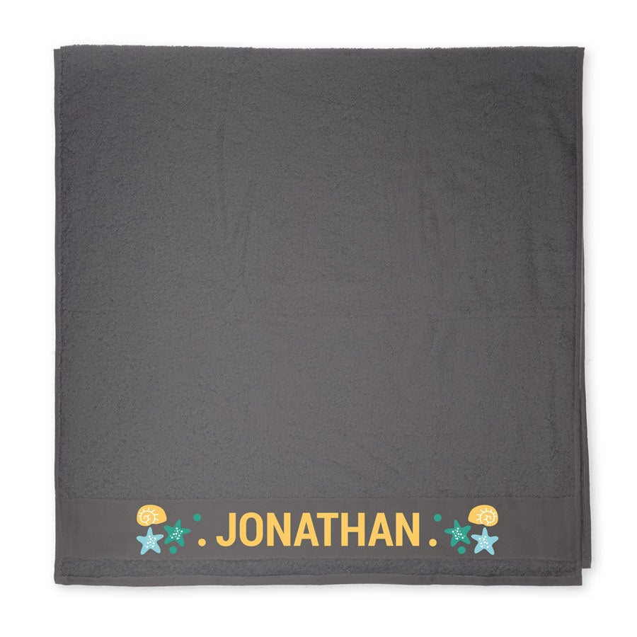 Bath towel with photo