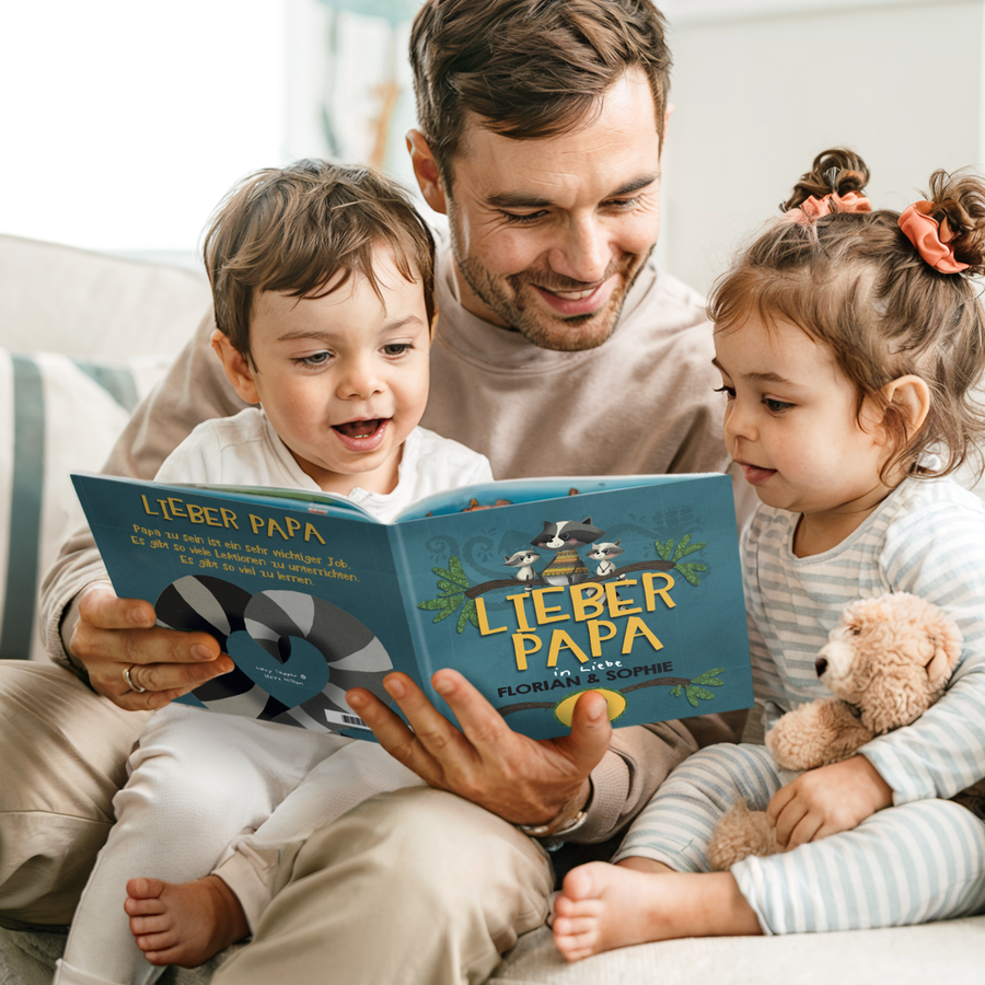 Personalisiertes Buch Papa 2 Kinder