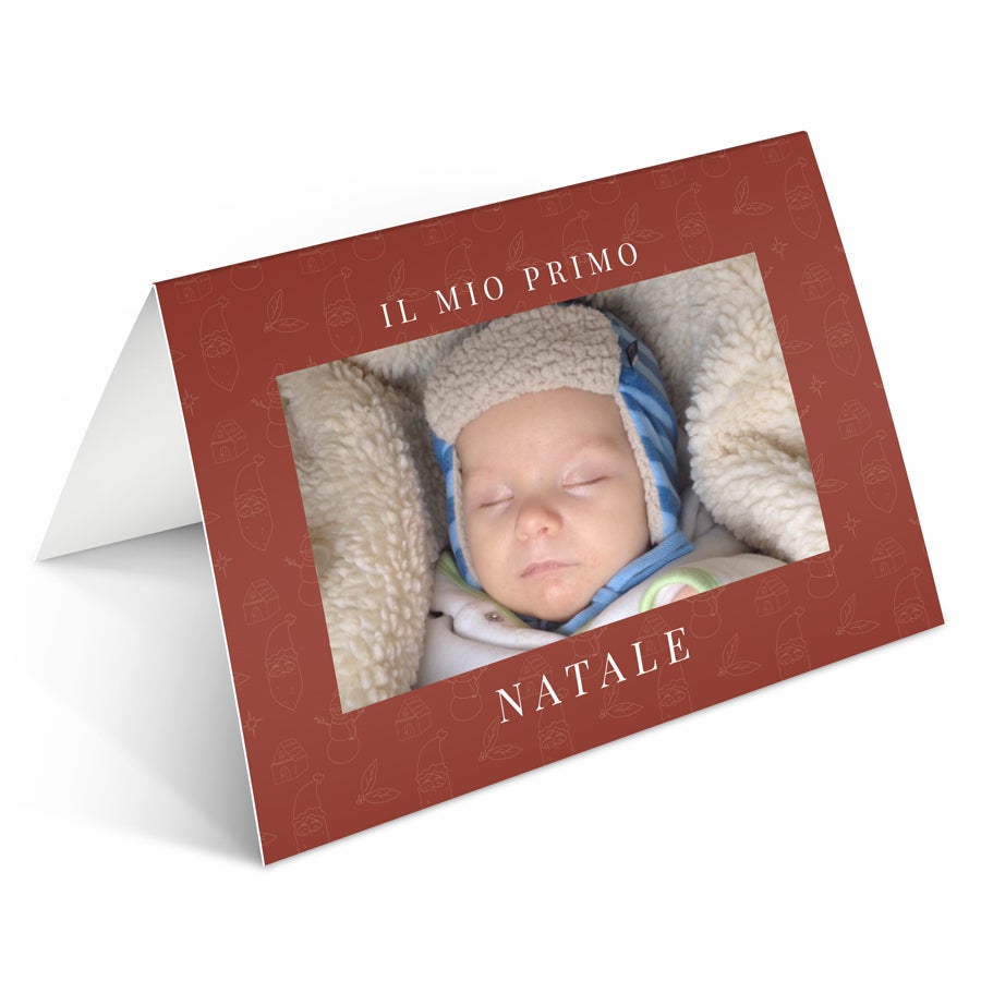 Biglietti d'auguri natalizi personalizzati con foto - 10 biglietti