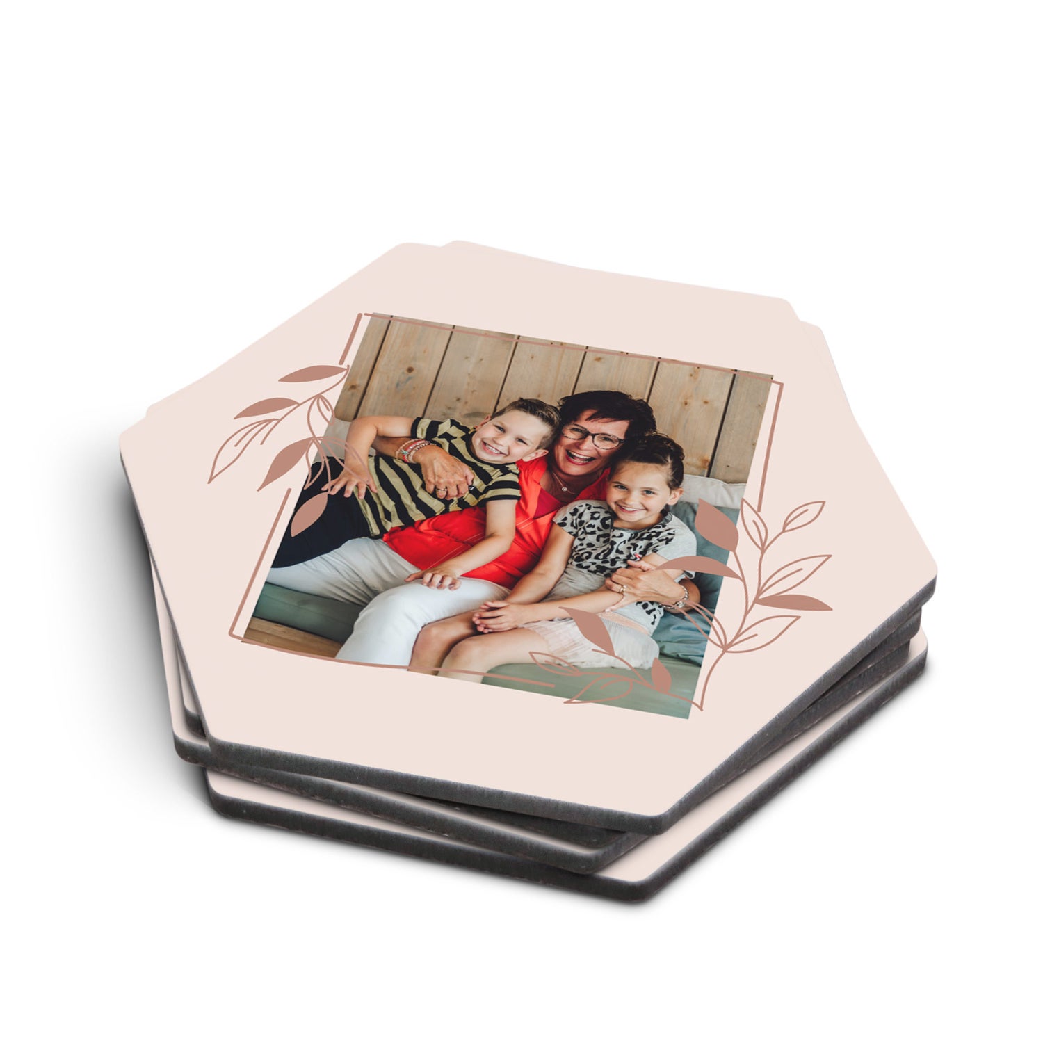 Personalizowane podstawki w kszta�cie sze�ciok�ta - 4 szt.