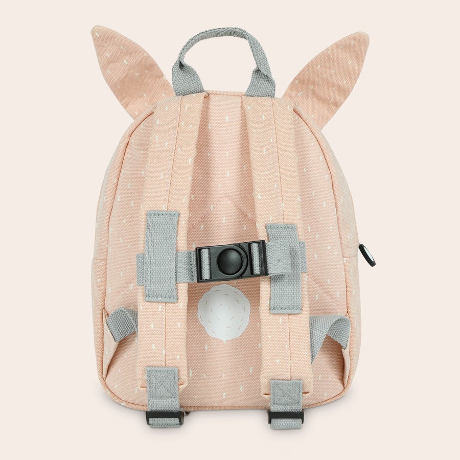 Sac à dos personnalisé pour enfants - Trixie Sac à dos personnalisé pour enfants rose avec oreilles de lapin, prénom imprimé, bretelles réglables