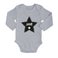 Personalised baby romper - Long sleeves - Grey - 50/56