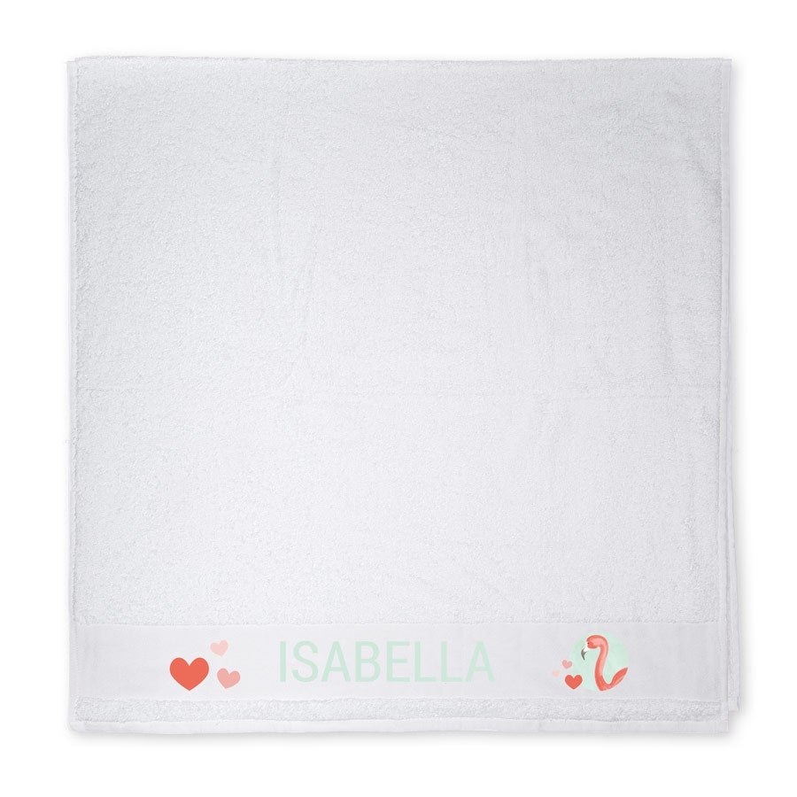 Bath towel with photo