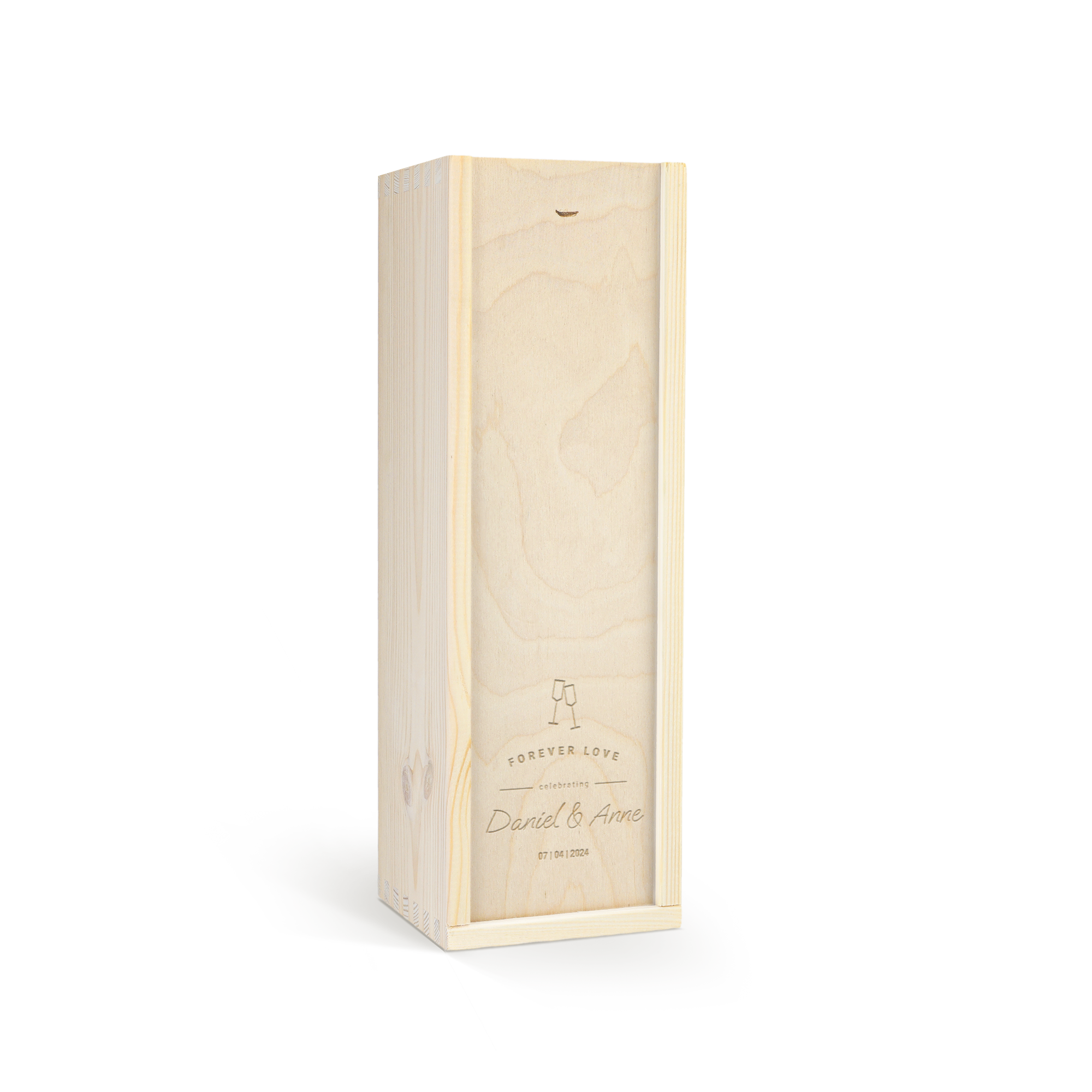René Schloesser champagne in an engraved wooden gift case for a personalized surprise