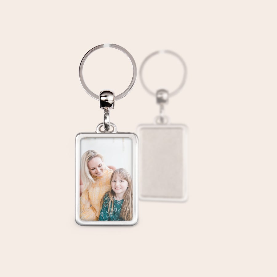 Portachiavi Personalizzato - Festa della Mamma Portachiavi con foto personalizzata, con l'immagine stampata di una madre e sua figlia che sorridono. Perfetto per sorprendere la tua super madre