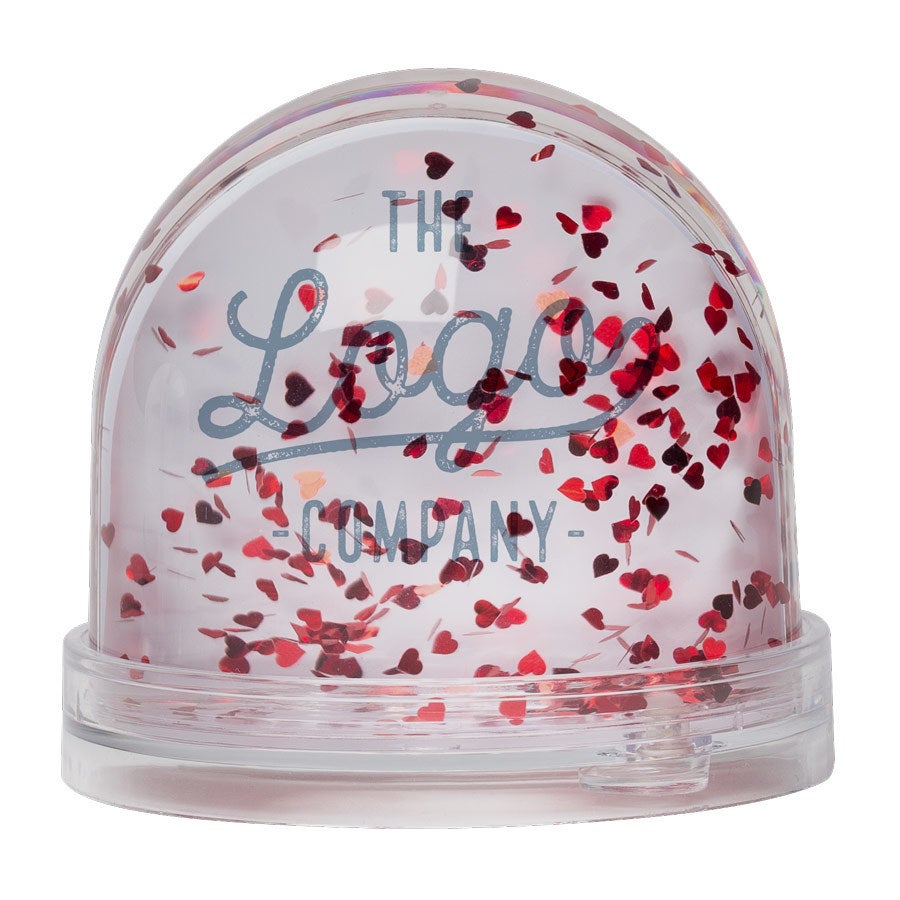 Personalised snow globe - Hearts