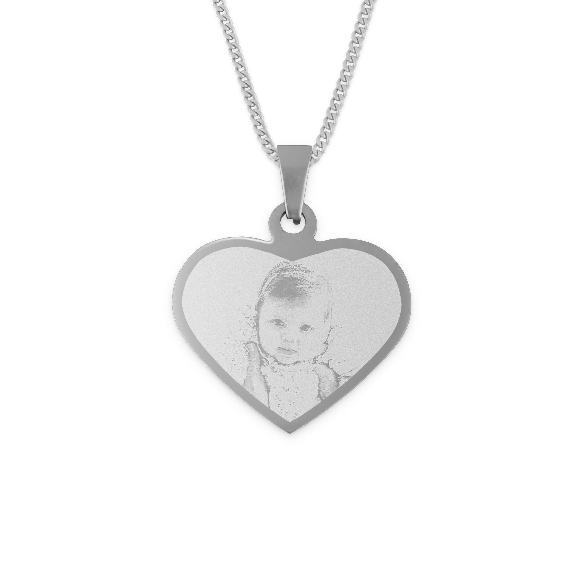 Hart ketting met foto zilver