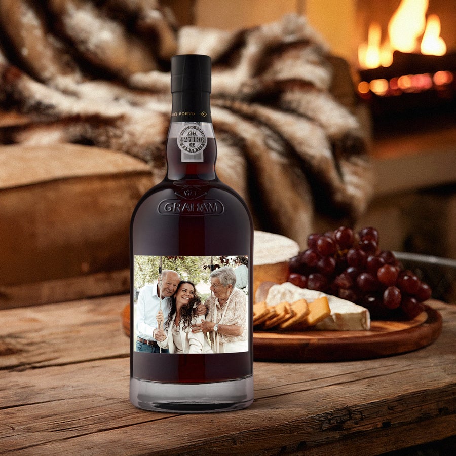 Graham's Tawny - zralý 10 let Personalizovaná láhev portského Graham s vlastním foto štítkem, skvělý dárek pro každého.
