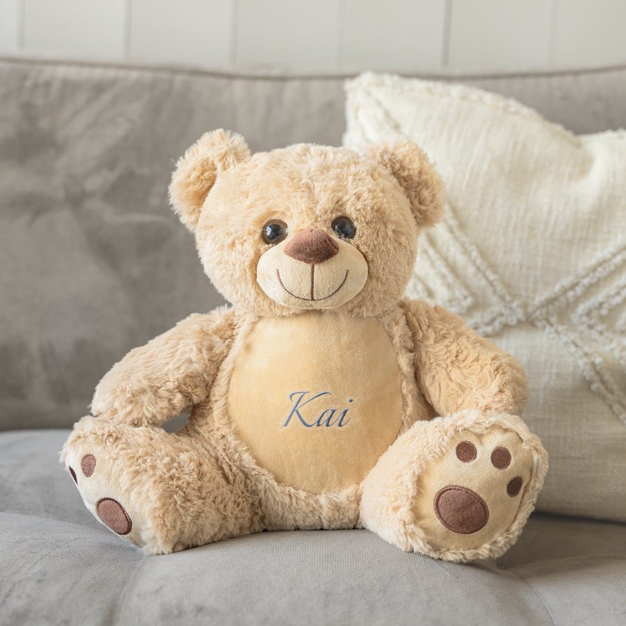 Personalised embroidered belly teddy bear