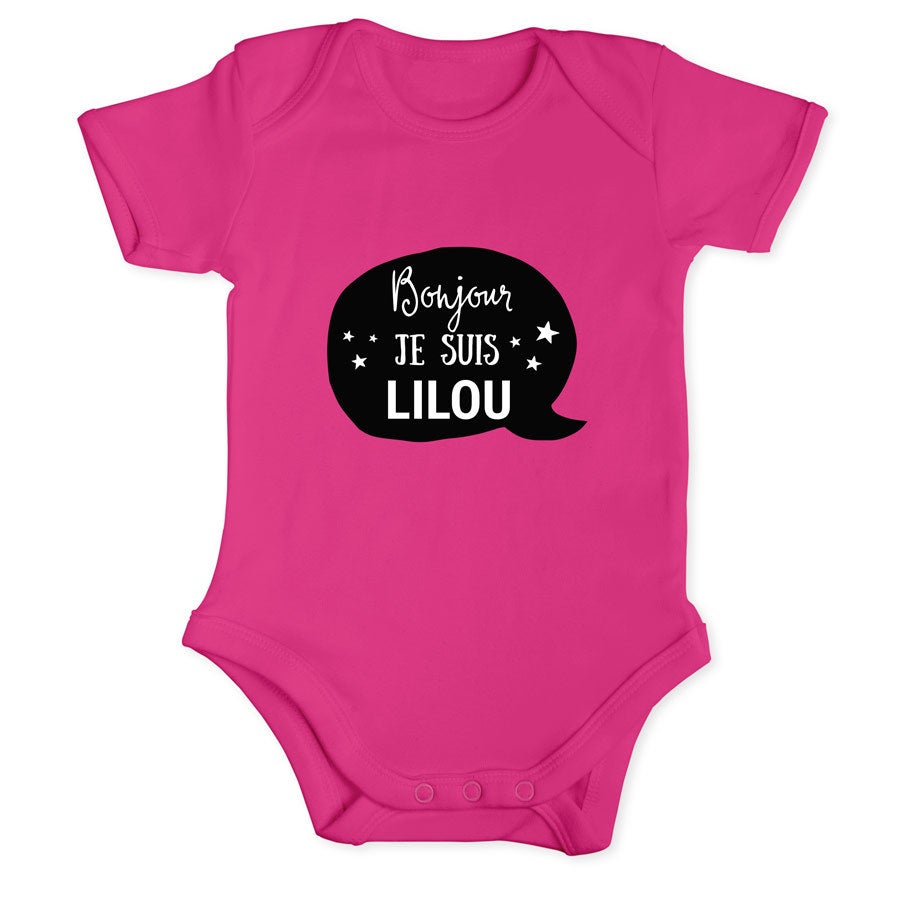 Body bébé - Manches courtes - Fuchsia -  62/68