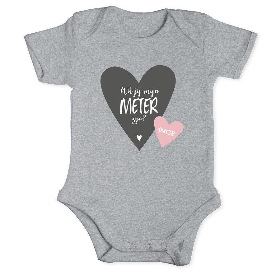 Romper voor meter bedrukken - Grijs - 50/56