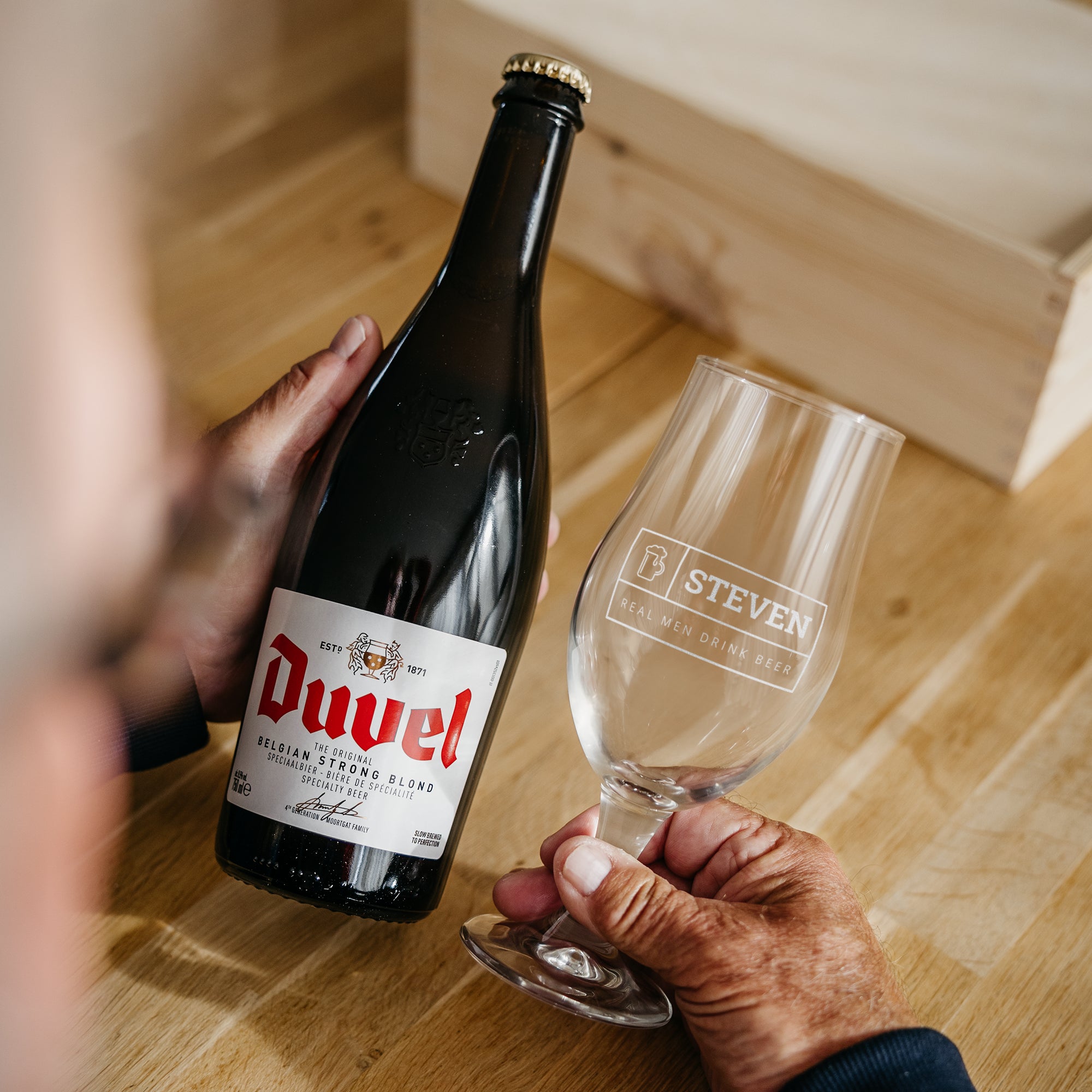 Personalised beer gift - Duvel Moortgat - Engraved glass