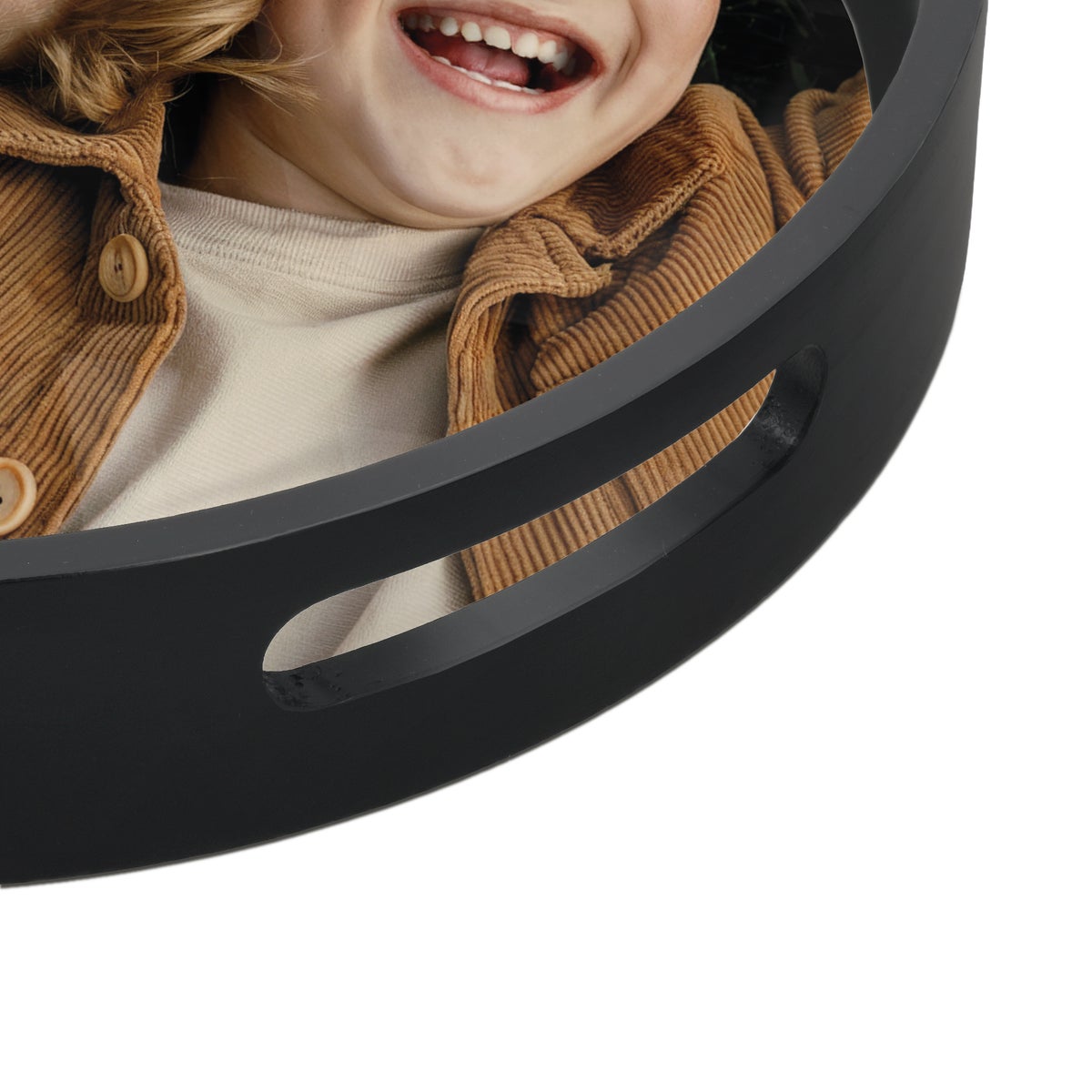 Spersonalizowana taca do serwowania - Okrga - Czarna - 40 cm