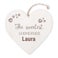 Personalised wooden heart decoration - Godmother - Engraved