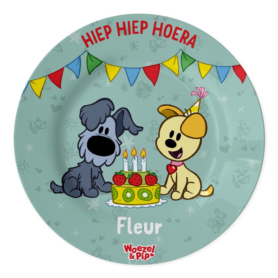 Woezel & Pip bordje bedrukken - Verjaardag Woezel & Pip bordje bedrukken - Verjaardag