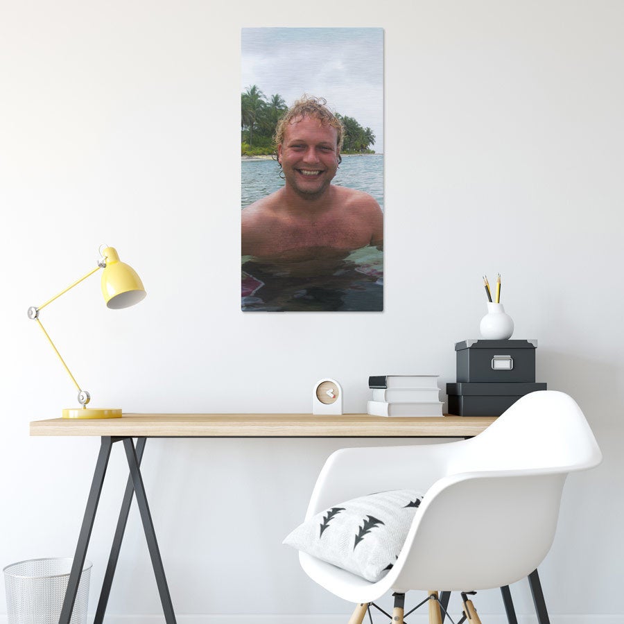 Personalised photo print - Brushed aluminium - 40 x 80 cm