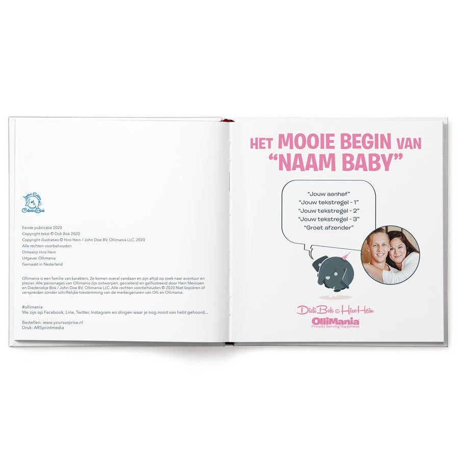 Babyboek met naam, foto, geslacht en geboortedatum - Hardcover