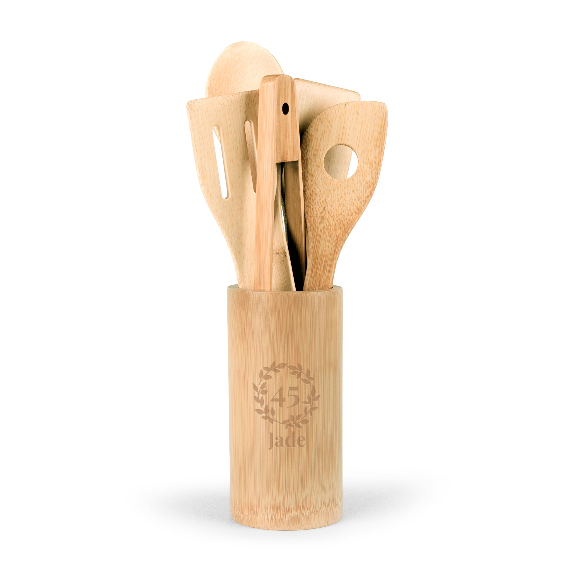 Personalised bamboo kitchen utensils