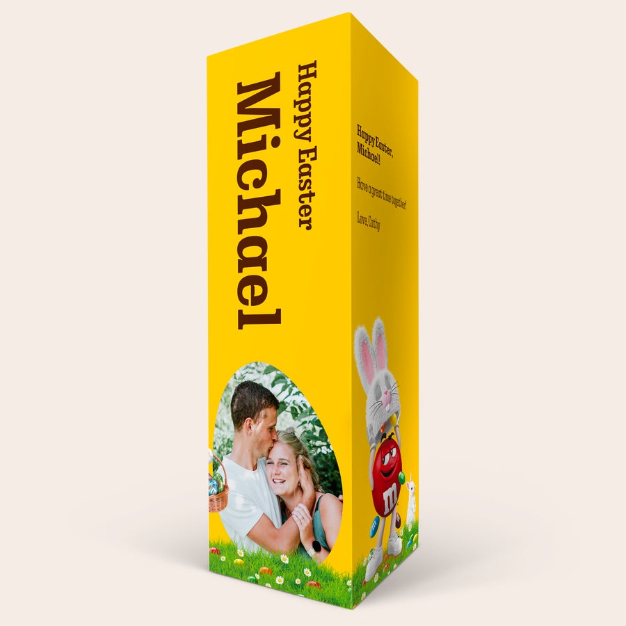 Personalised M&M's gift box Personalised M&Ms gift box printed with a photo, the name Michael, and Happy Easter message