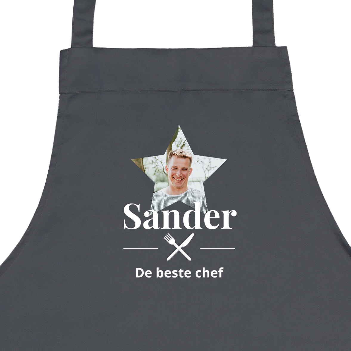 Keukenschort bedrukken - Grijs