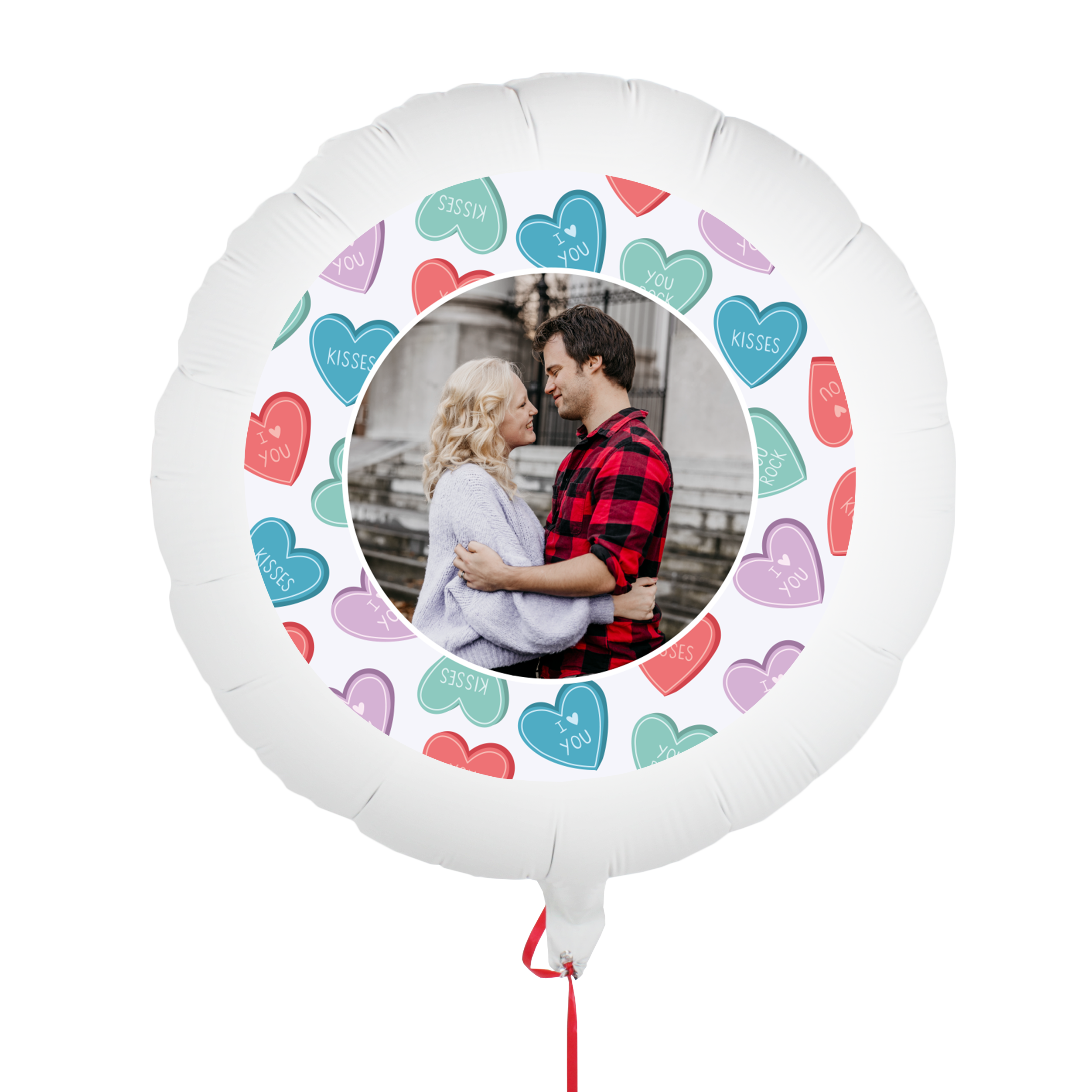 Balão com foto e texto