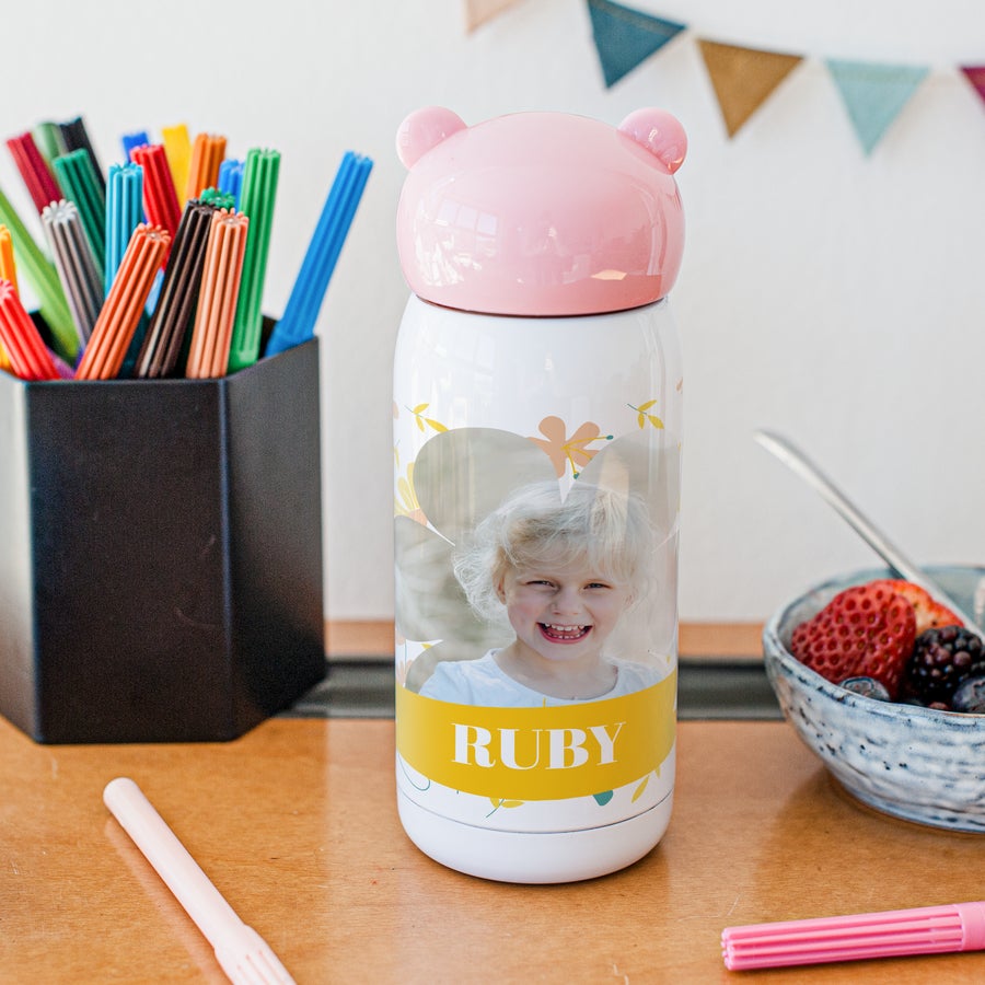 Personalized Water Bottle for Kids - Pink