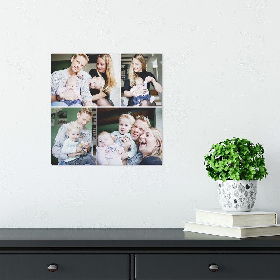 Personalised photo print - Brushed aluminium - 30 x 30 cm