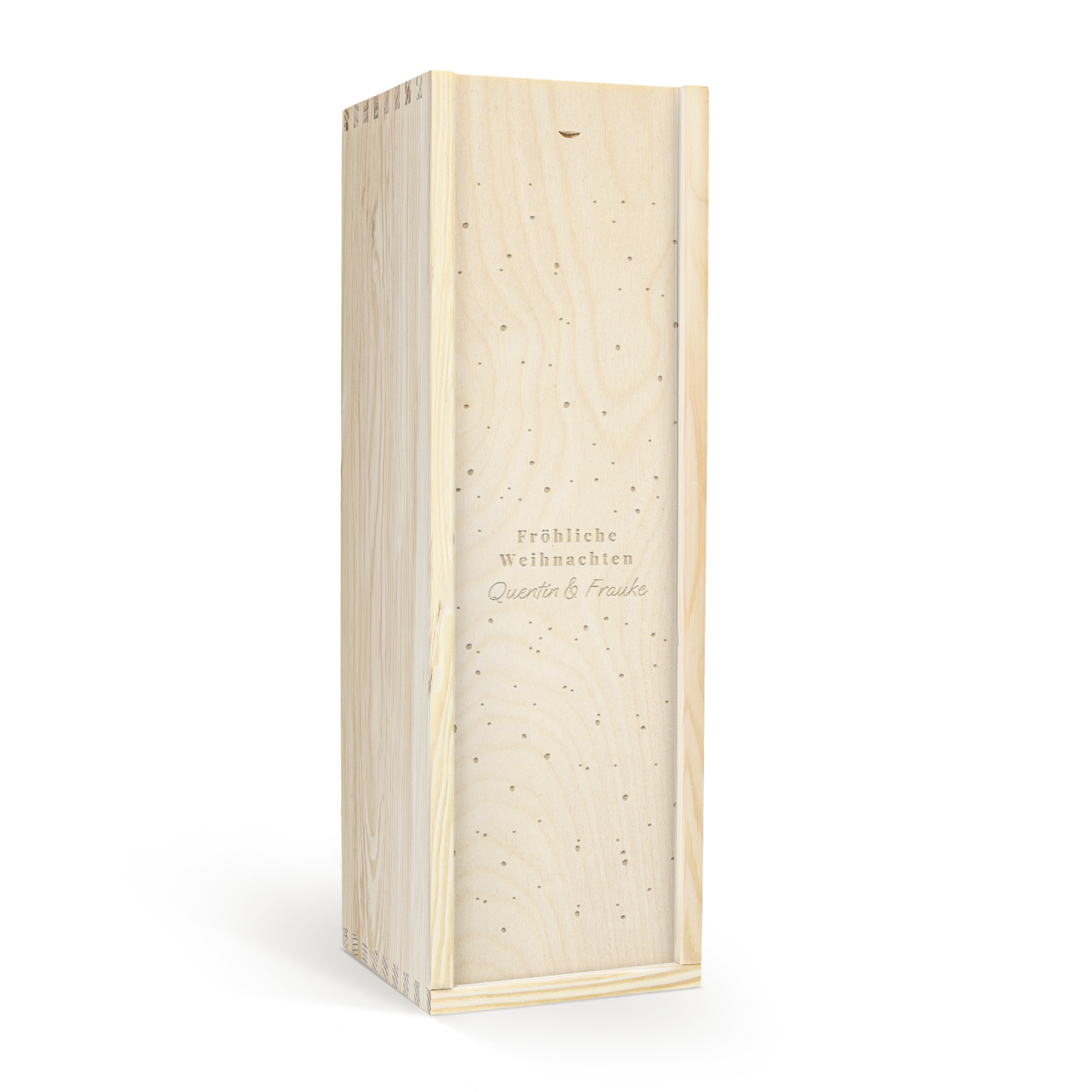 Holzkiste für René Schloesser Champagner, personalisiert mit 