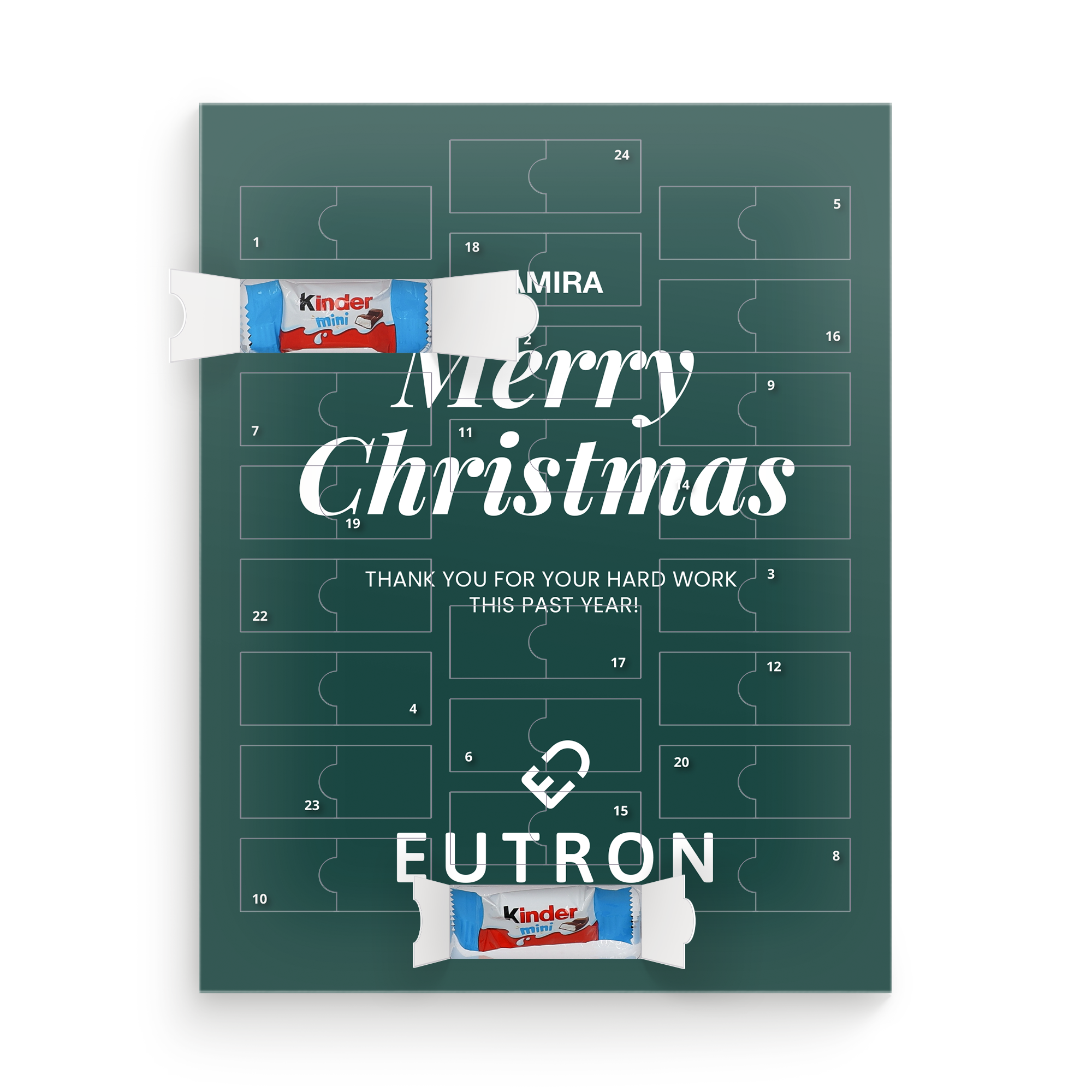 Personalised kinder chocolate advent calendar