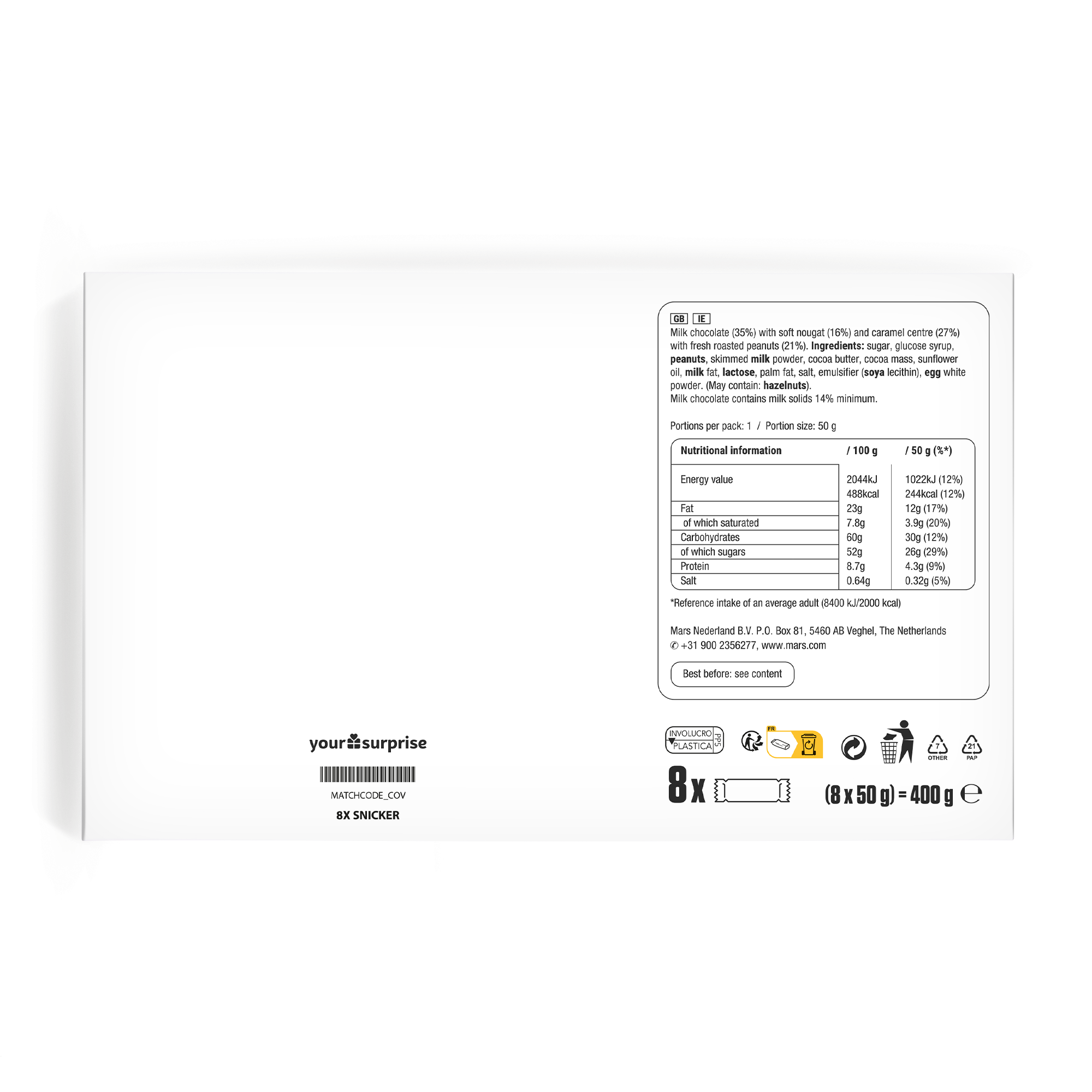 Coffret cadeau de barres chocolat personnalisées