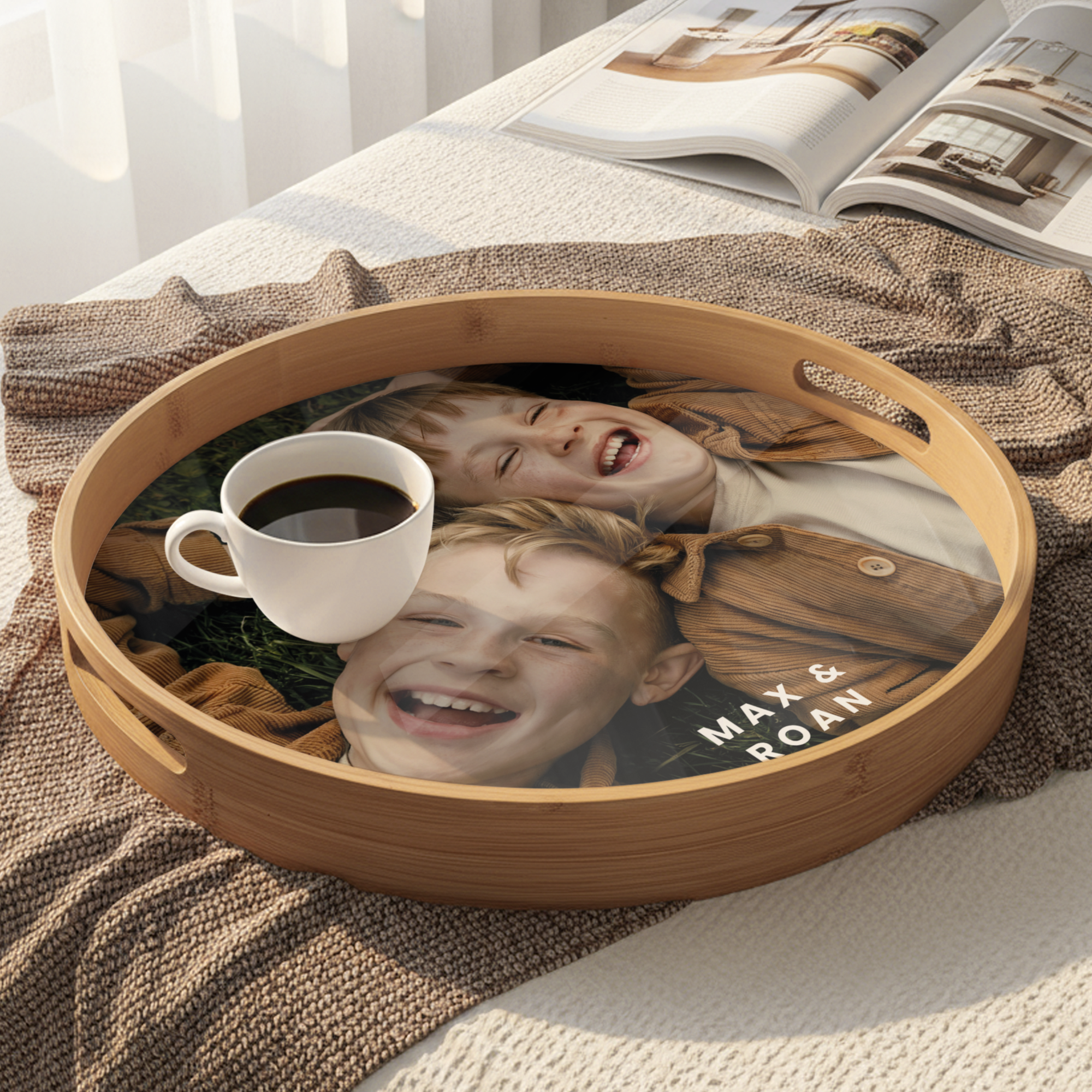 Tava de servire personalizata - Rotunda