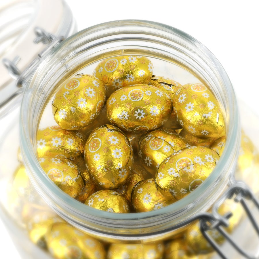 Czekoladowe jajeczka w personalizowanym słoju 1l Czekoladowe jajeczka w personalizowanym słoju 1l