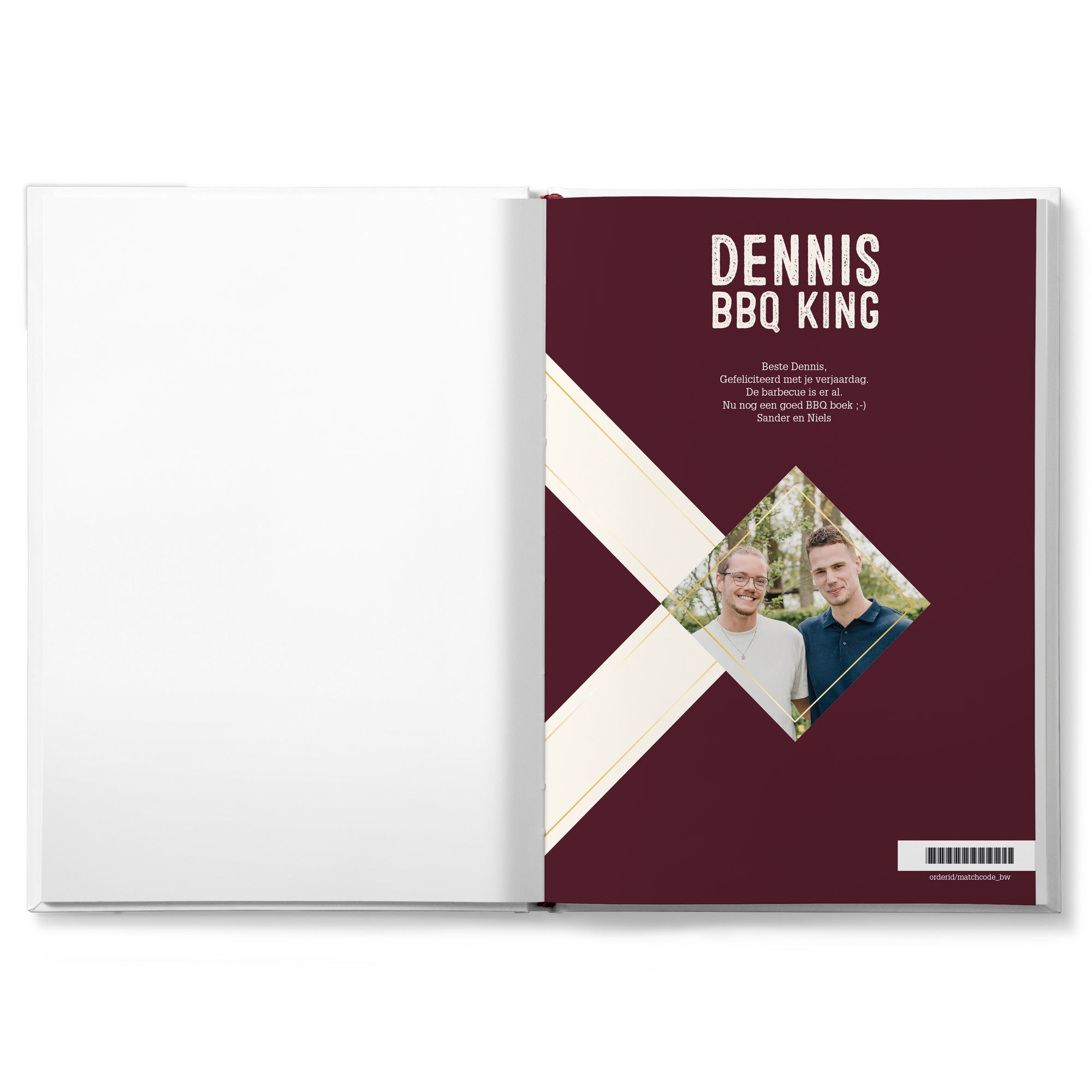 Barbecue kookboek "BBQ King/Queen" personaliseren