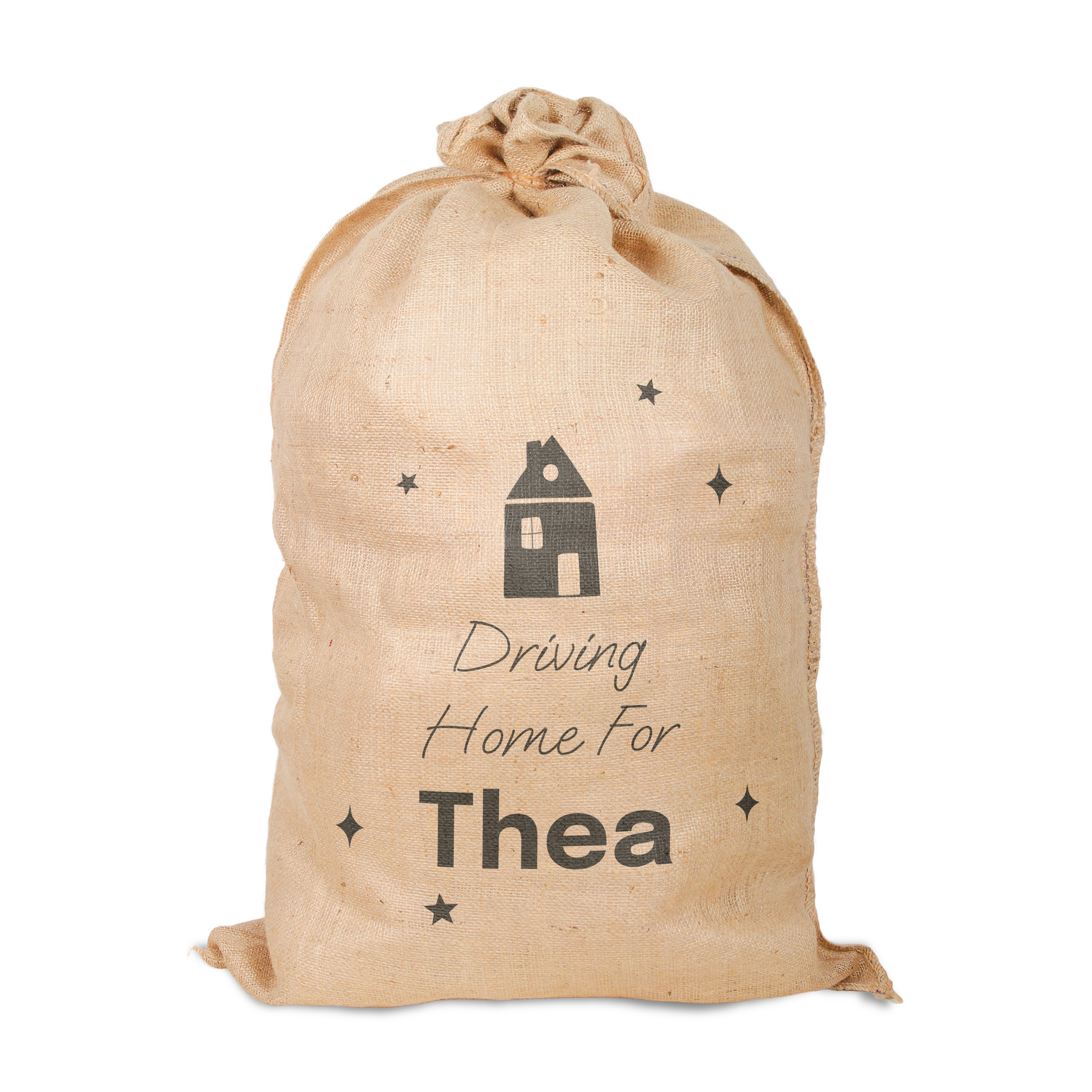 Personlig jute jul säck