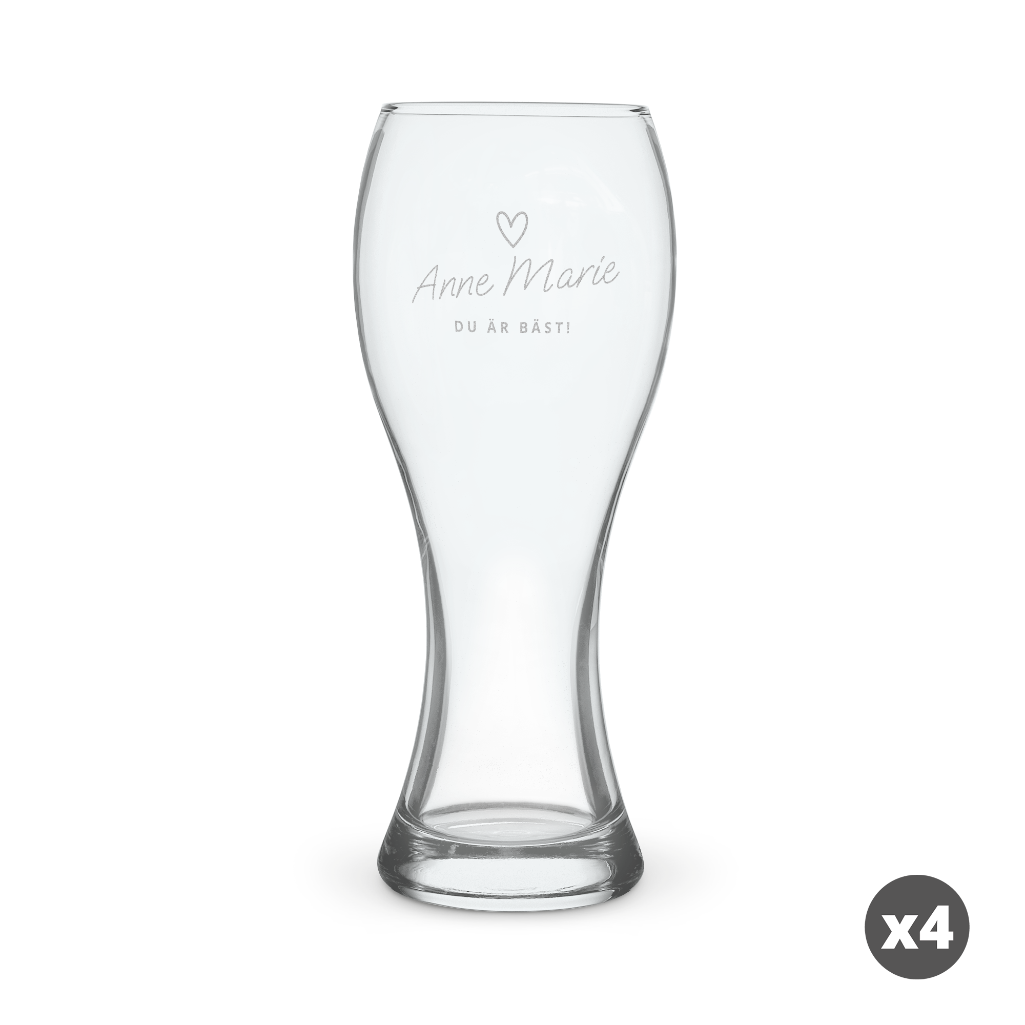 Nyt yndlingsølen din i et ølglass gravert med navnet Anne Marie og teksten Du er Bæst!