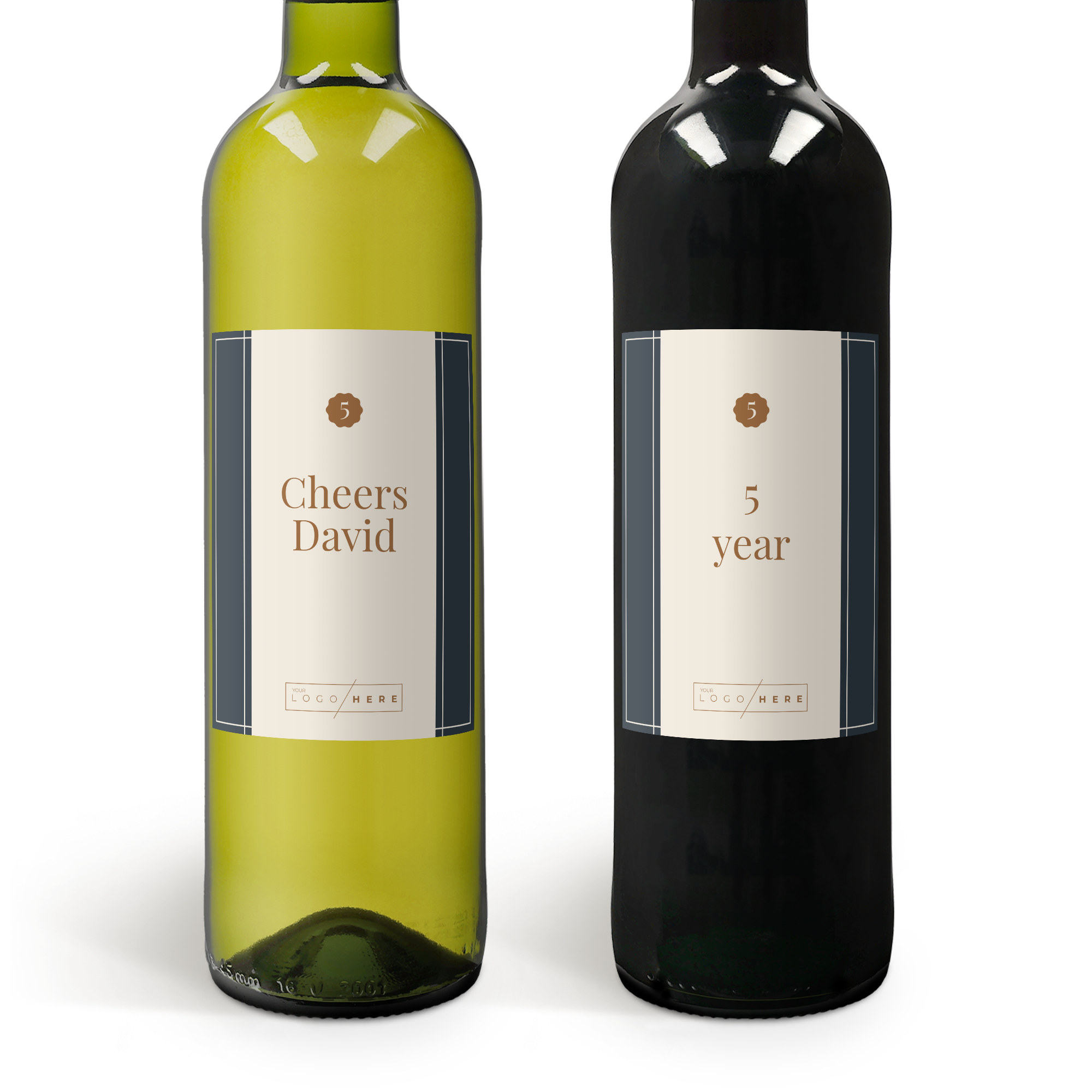 Maison de la Surprise wine gift set with personalised labels for white and red wine