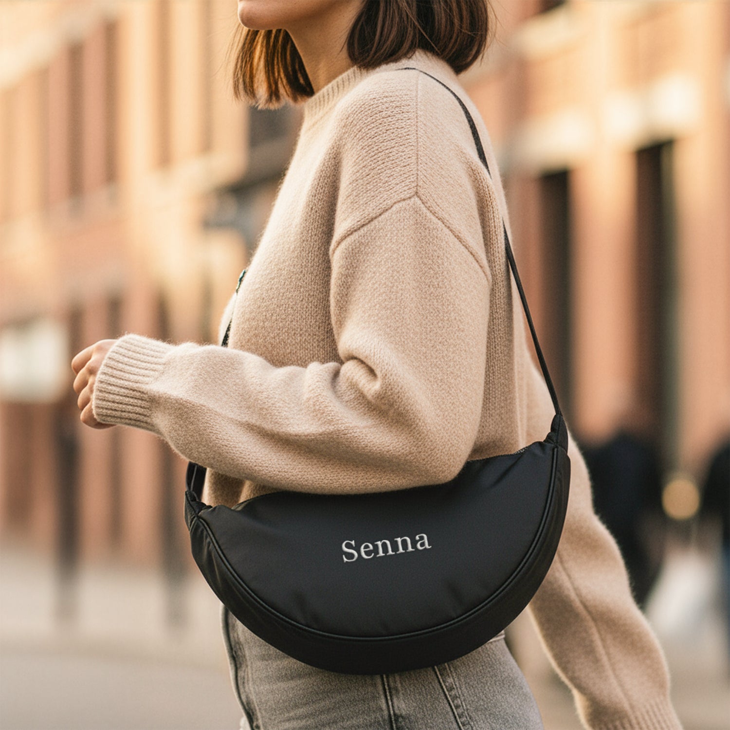 Puffer crossbody tas - Zwart