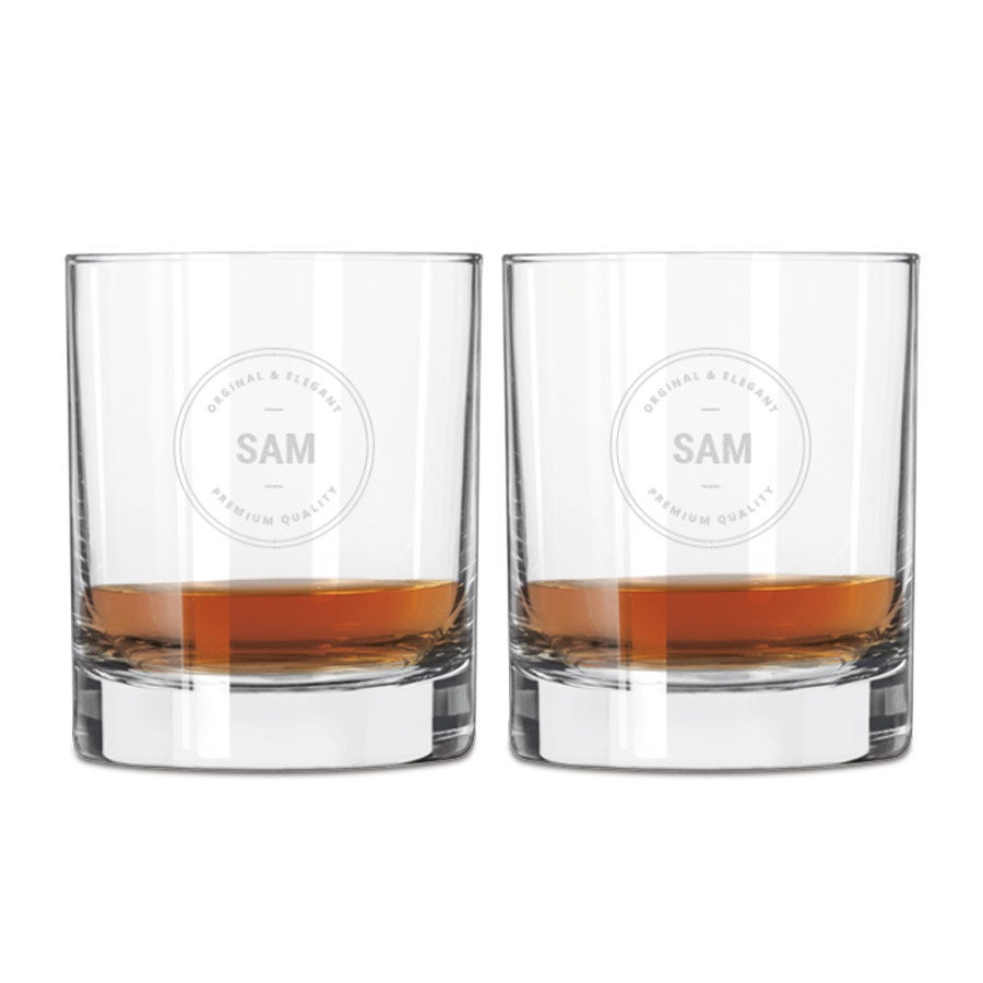 Graverat whiskyglas