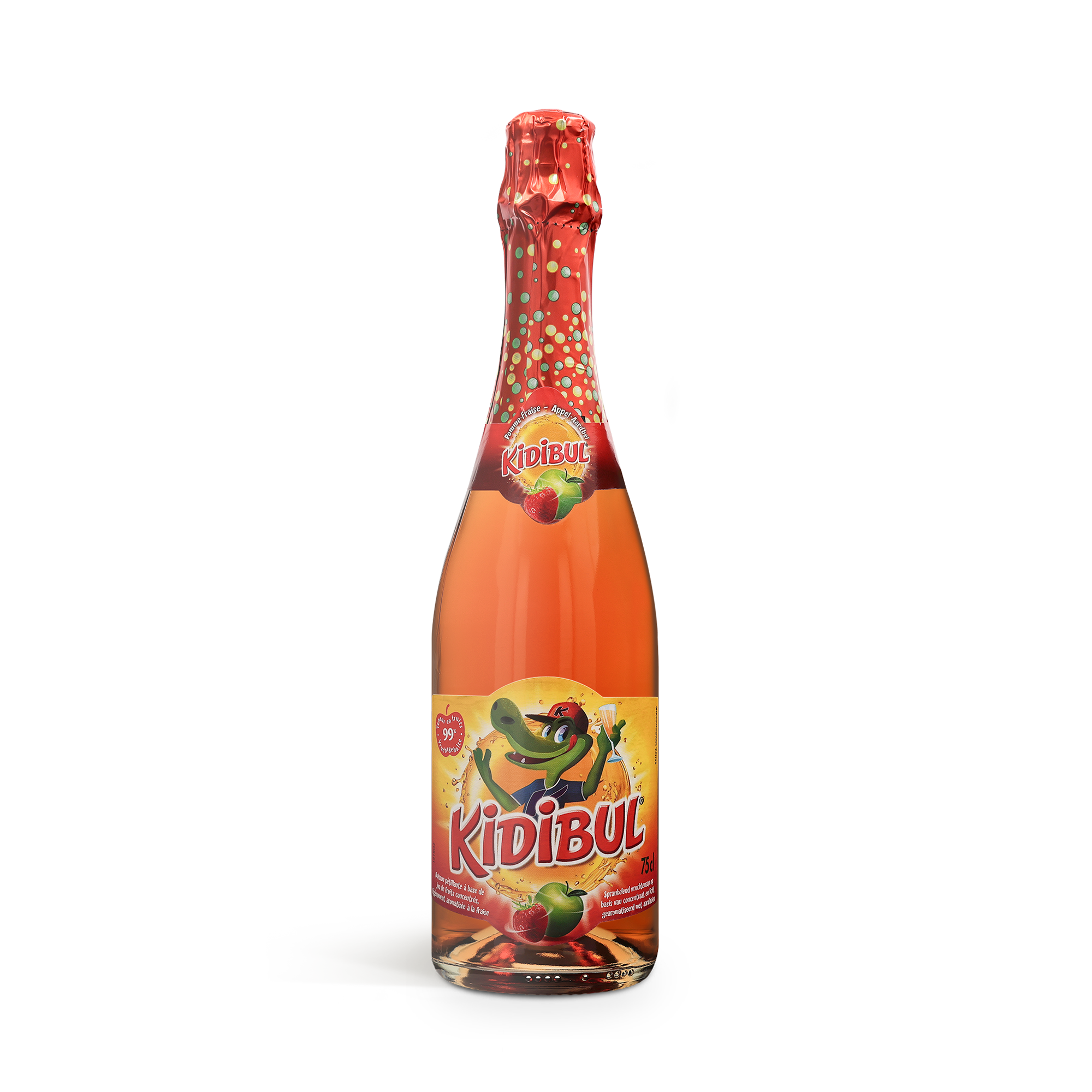 Kidibul gyermek pezsgő személyre szabott címkével, eper és alma ízű